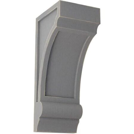 Ekena Millwork 4"W x 5"D x 10"H Diane Recessed Wood Vintage Decor Corbel, Pebble Grey CORWD04X05X10DIPG